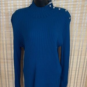 New York & Company Black Ribbed Turtleneck Sweater